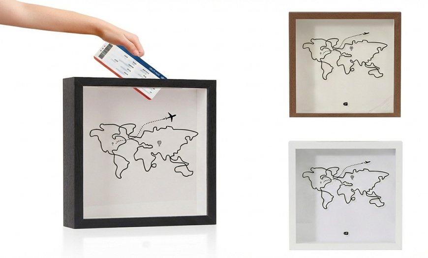 Image 5: Large Adventure Archive Box - 12'' World Map Travel Memory Shadow Box
