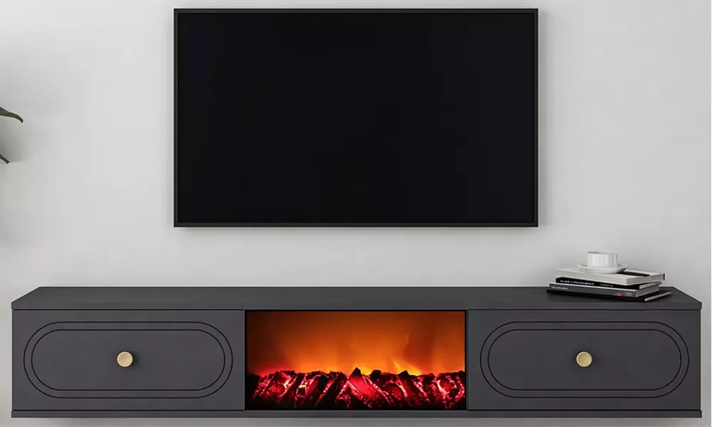 Meuble TV avec cheminée LED 150 cm Kocoon