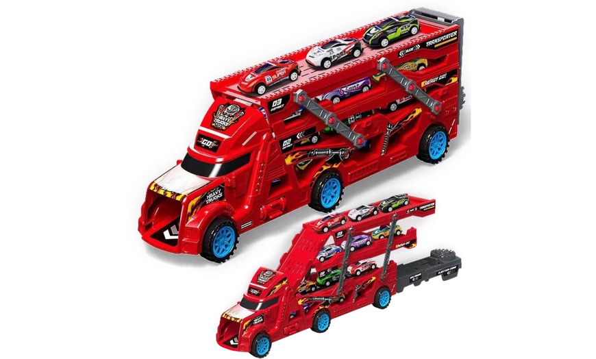 Image 8: Children's Folding Transformable Big Trucks Catapult Toys