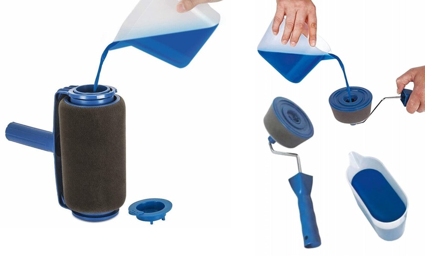 Image 4: Herzberg Farbroller-Set mit integriertem Farbbehälter 