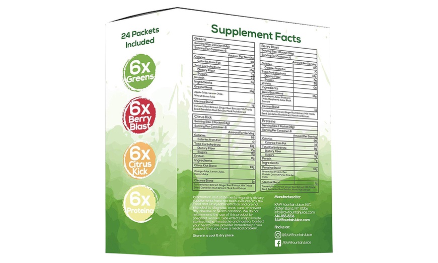 Image 5: Raw Fountain - 3 Day Juice Cleanse Detox 24 Powder Packets - Weight Loss Program