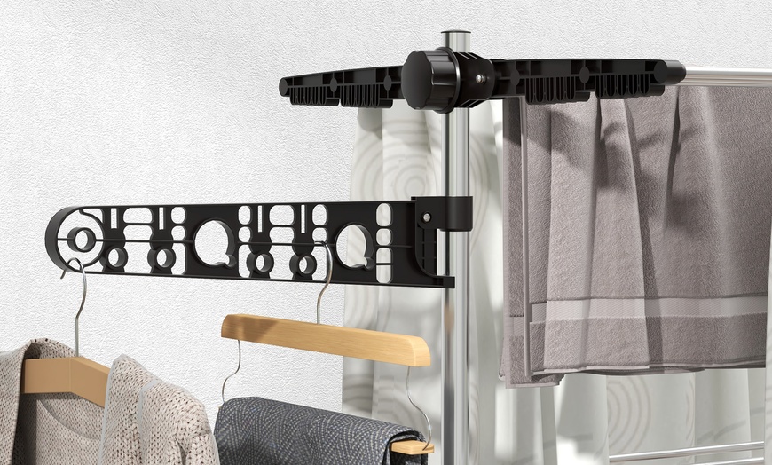 Image 3: HomCom Multi-Layer Clothes Drying Rack with Wheels