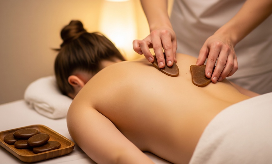 Image 1: 1-Hour Therapeutic Body Gua Sha Back or Mesoestetic Bodyshock Massage