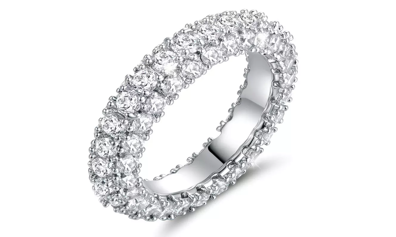 Women's Three Row Cubic Zirconia Band Ring By Barzel
