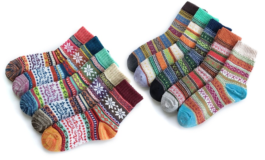 Image 1: 10x Bunte Thermo-Socken für Damen