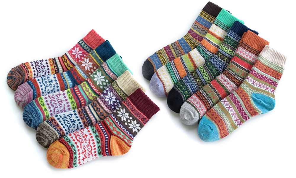10x Bunte Thermo-Socken für Damen