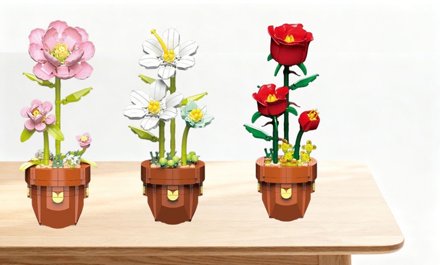 Image 1: Potted Plants Building Blocks Set