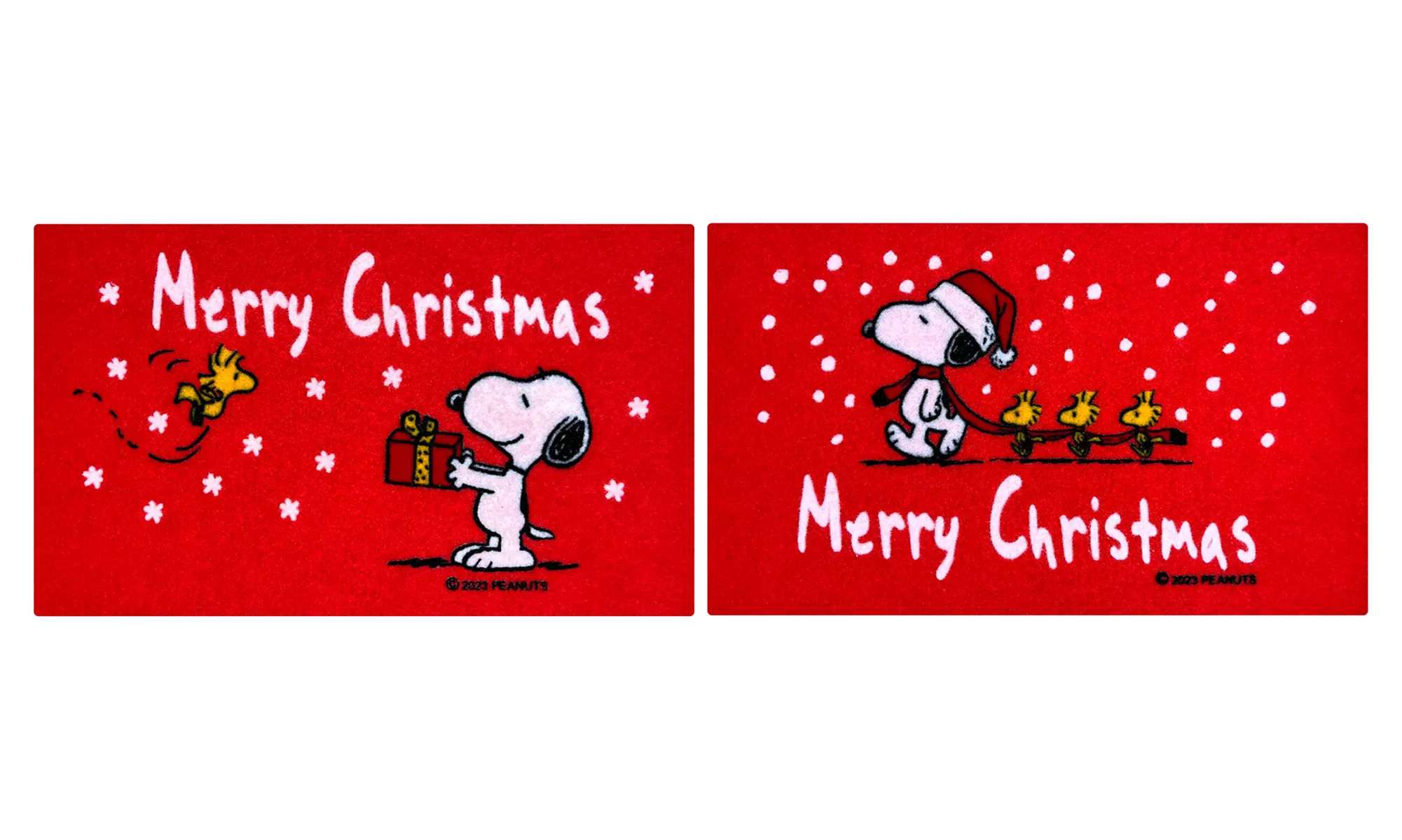 1x oder 2x Fußmatte mit weihnachtlichem Snoopy-Motiv