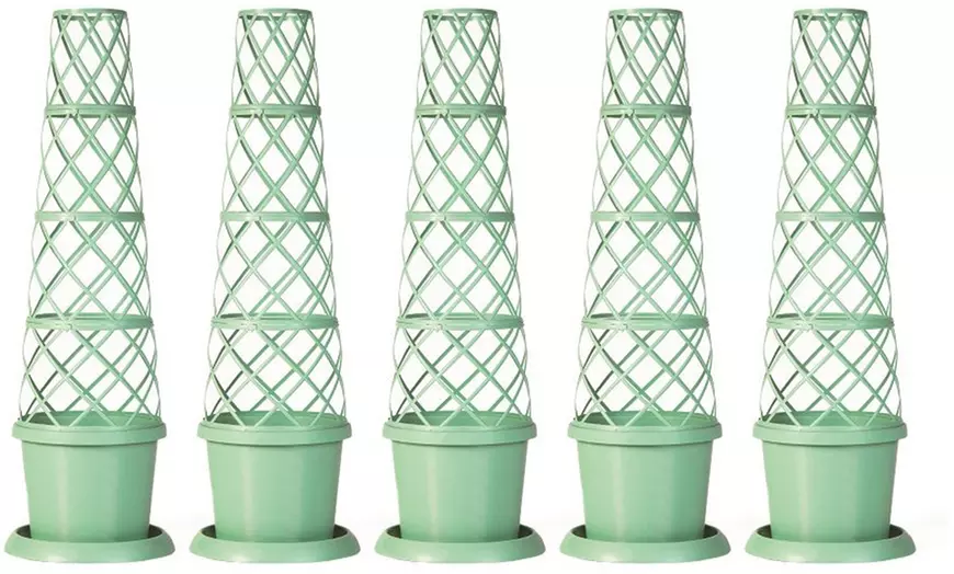 Image 11: Up to Five Lattice-Design Tower Pots