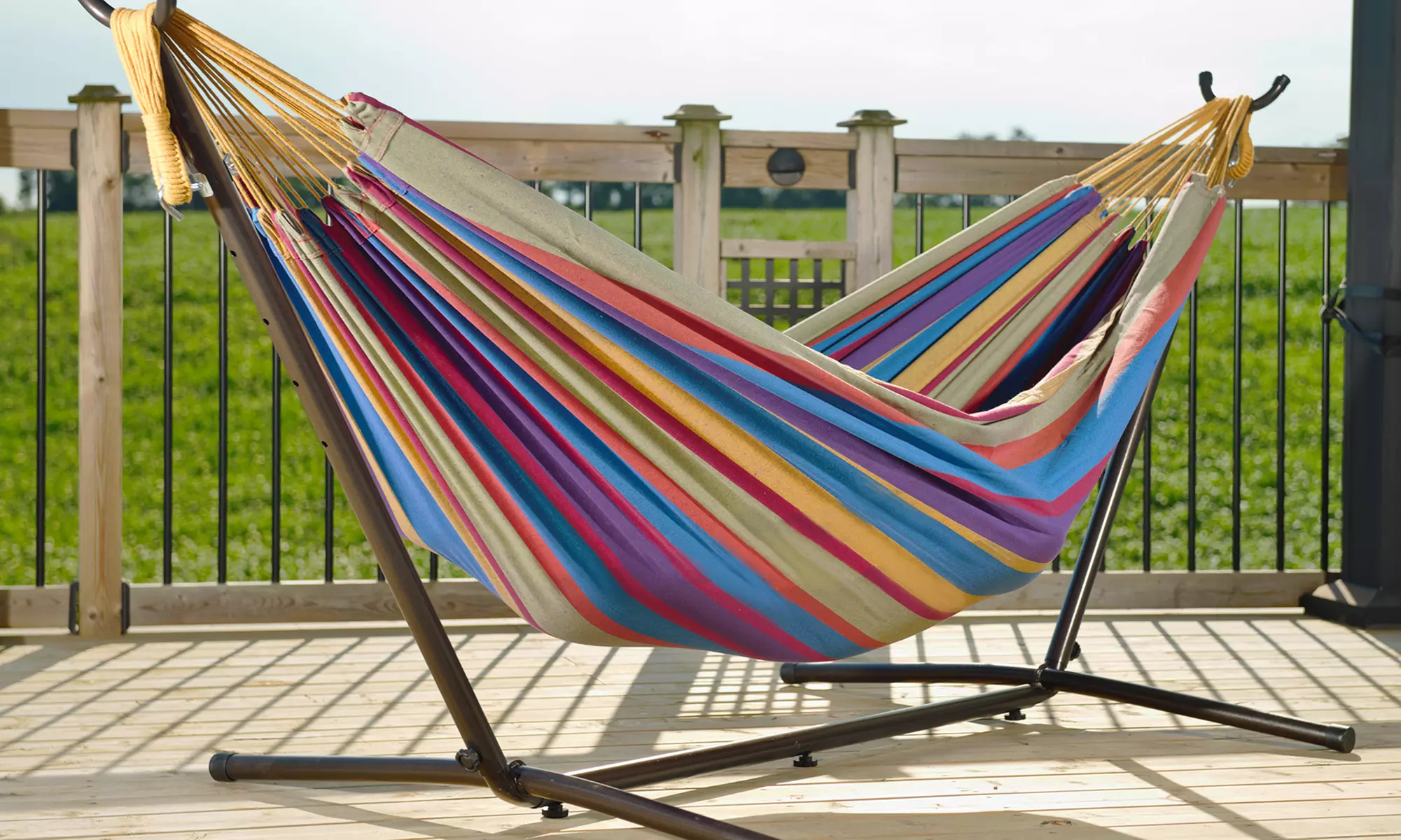 Vivere 9ft. Double Hammock with Stand and Carry Bag - Primary Image