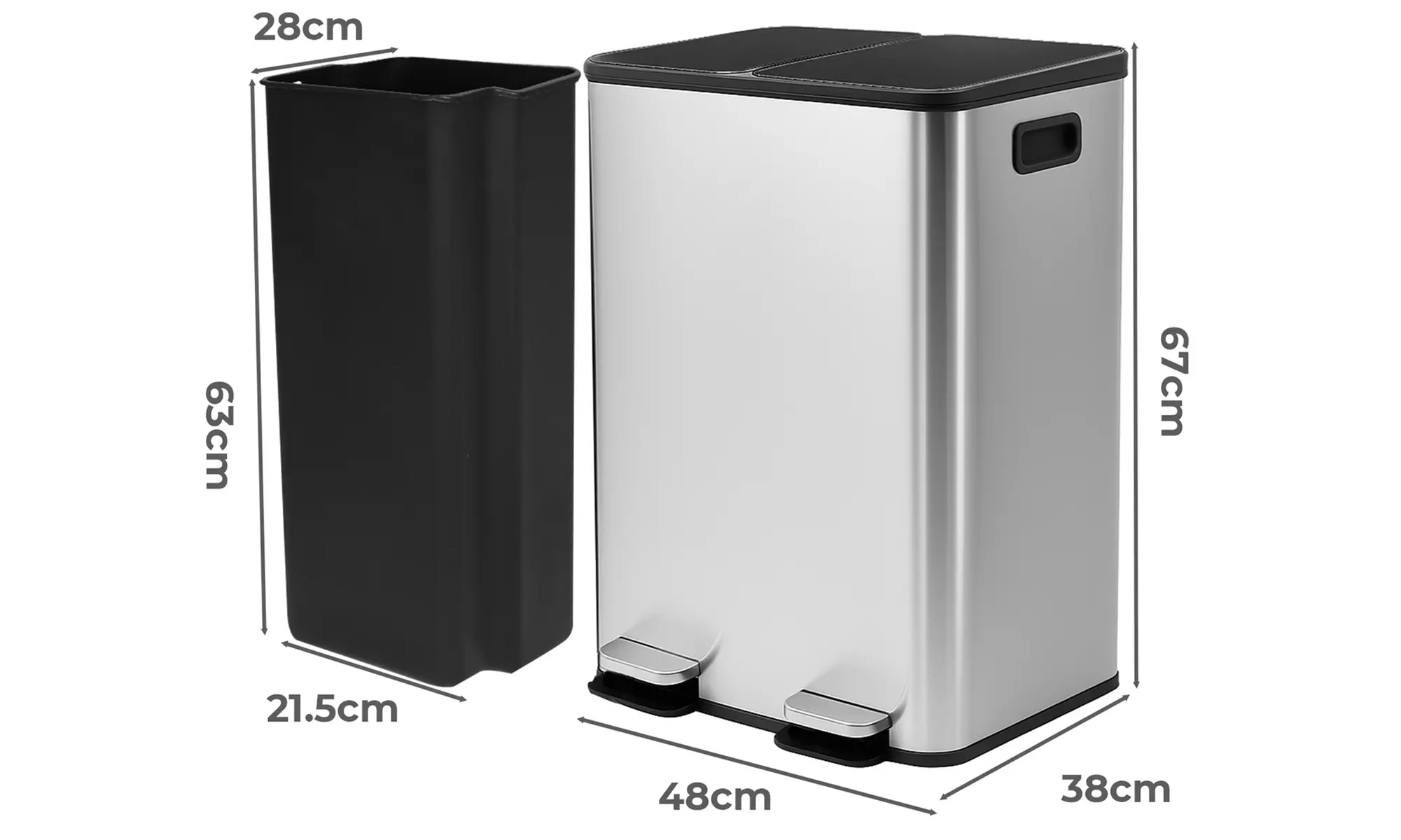 Toque 60L Dual Pedal Bin