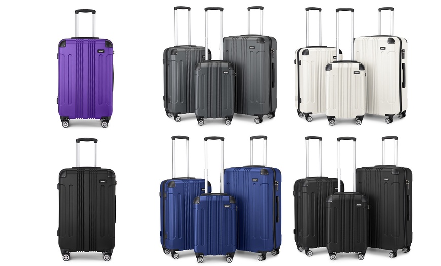 Image 1: KONO 19/24/28 Inch Multi Texture ABS Hard Shell Suitcases
