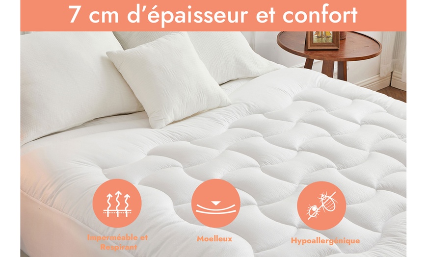 Image 2: Surmatelas Confort 100 % microfibre imperméable, Sampur