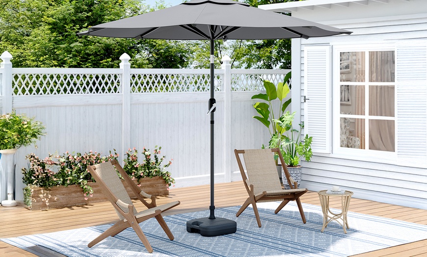 Image 5: Outdoor Large 3M Rotating Parasol with Multiple Base 