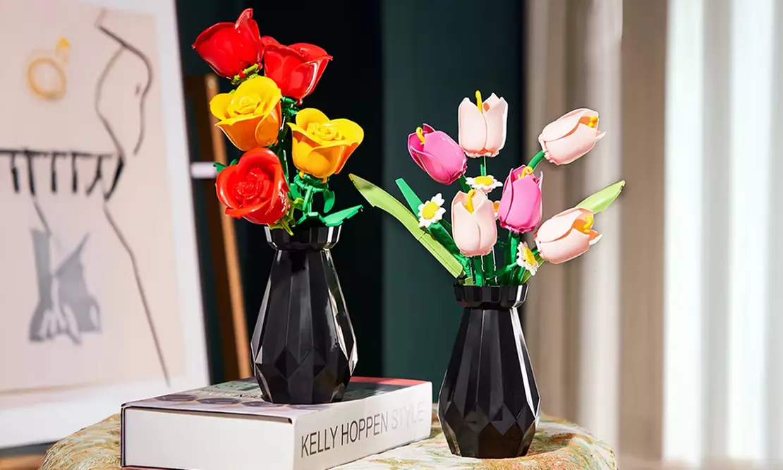 Blumen-Bausteinset mit Vase