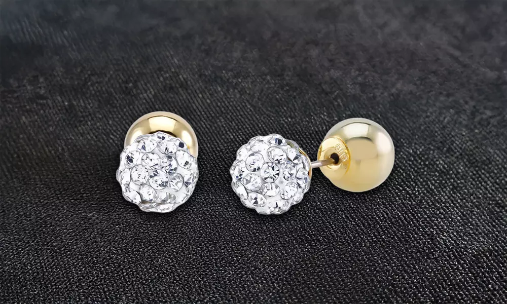 Cubic Zirconia Double Sided Earrings