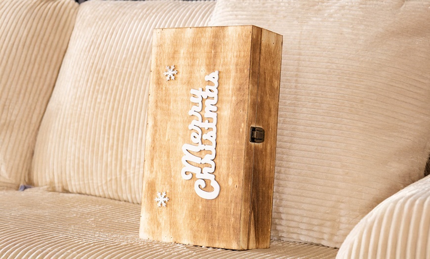 Image 9: Cassetta portabottiglie natalizia