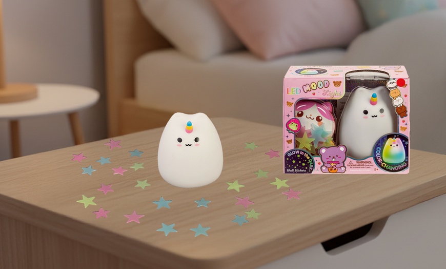 Image 1: Veilleuse licorne tactile, 7 lumières différentes
