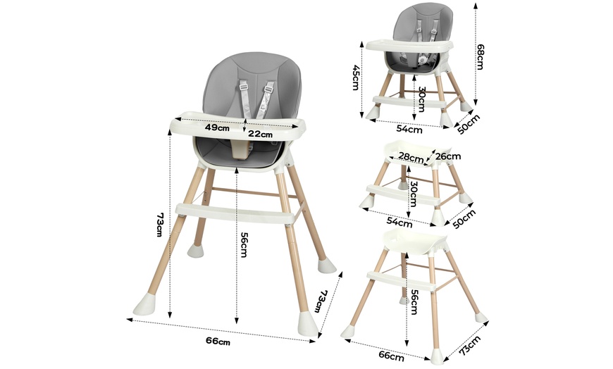 Image 14: Dekko Baby High Chair Adjustable Toddler Feeding Table 