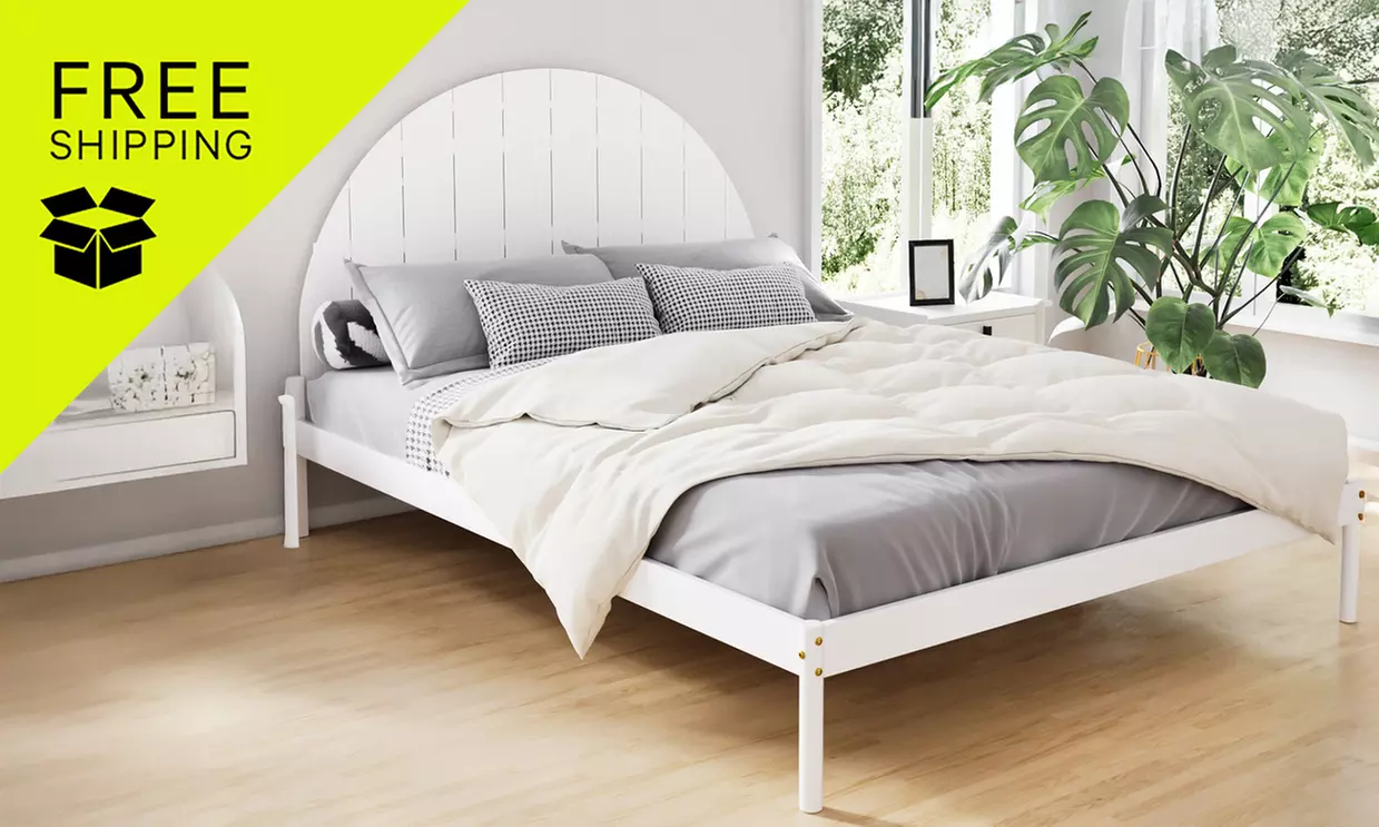 Artiss Bed Frame Queen Size Wooden White
