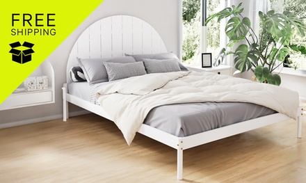 Artiss Bed Frame Queen Size Wooden White - WBED-DALY-Q-WH-AB; Free Shipping - New Aim