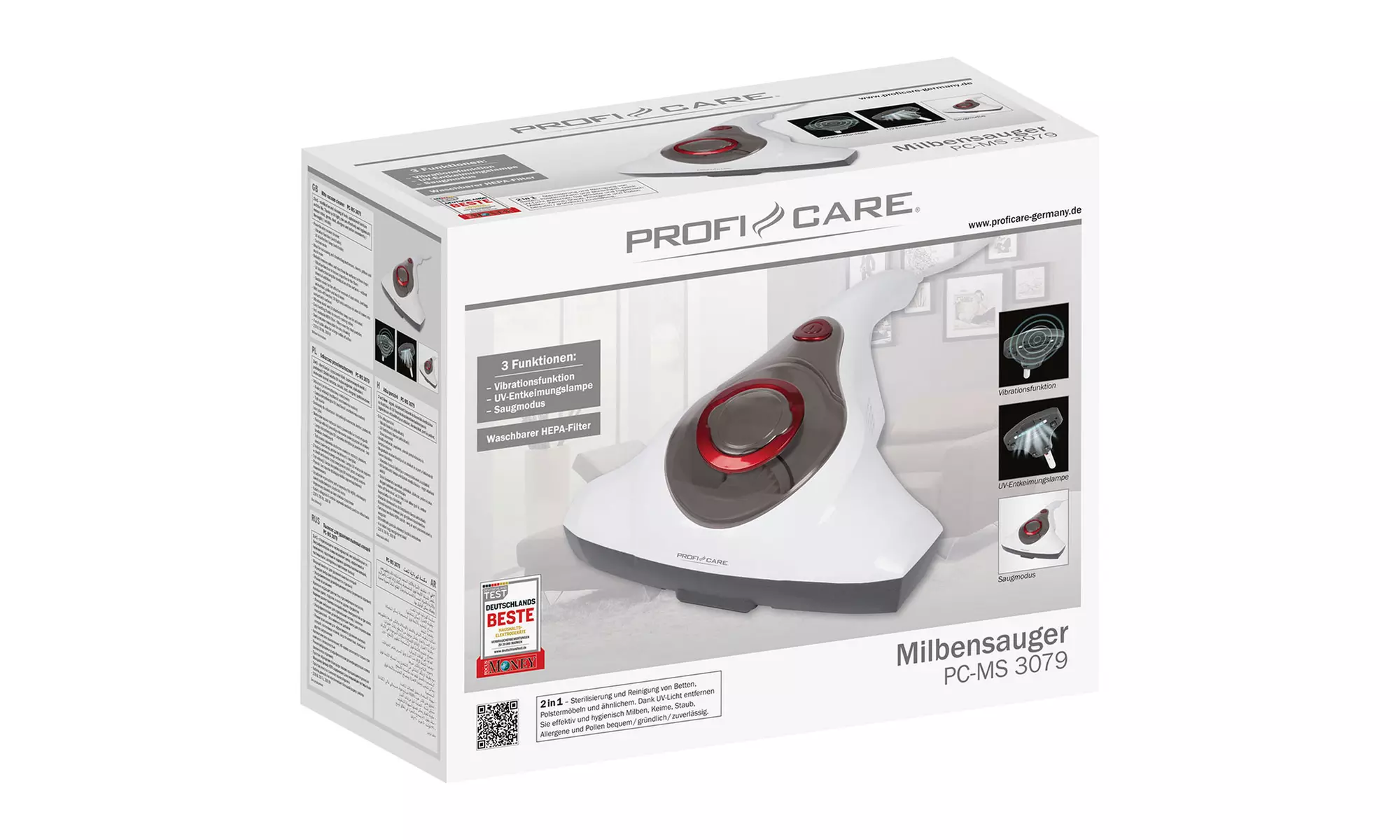 Aspirateur anti acariens de la marque Proficare avec vibration, désinfection et aspiration - Image 4