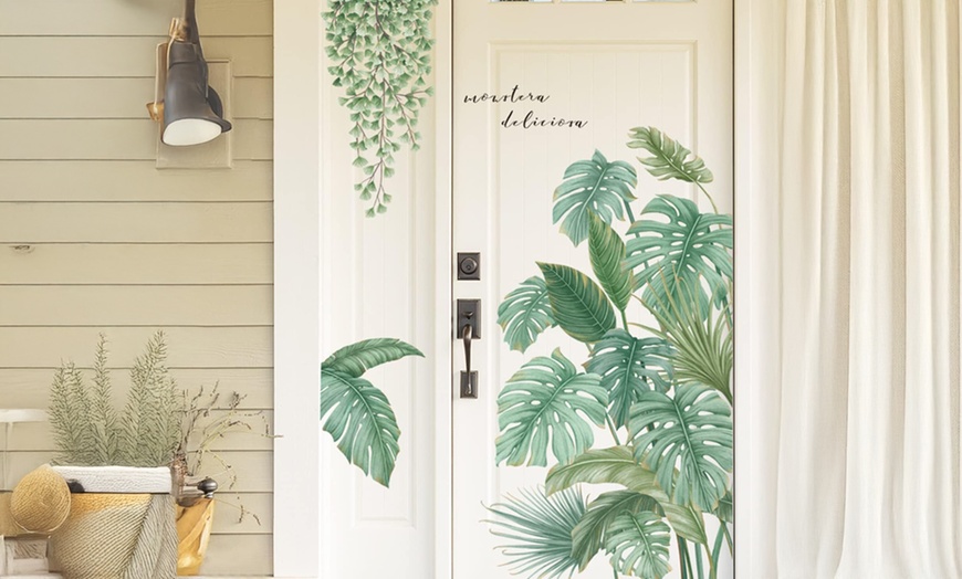 Image 3: One or Two Packs of Tropical Leaves Wall Stickers