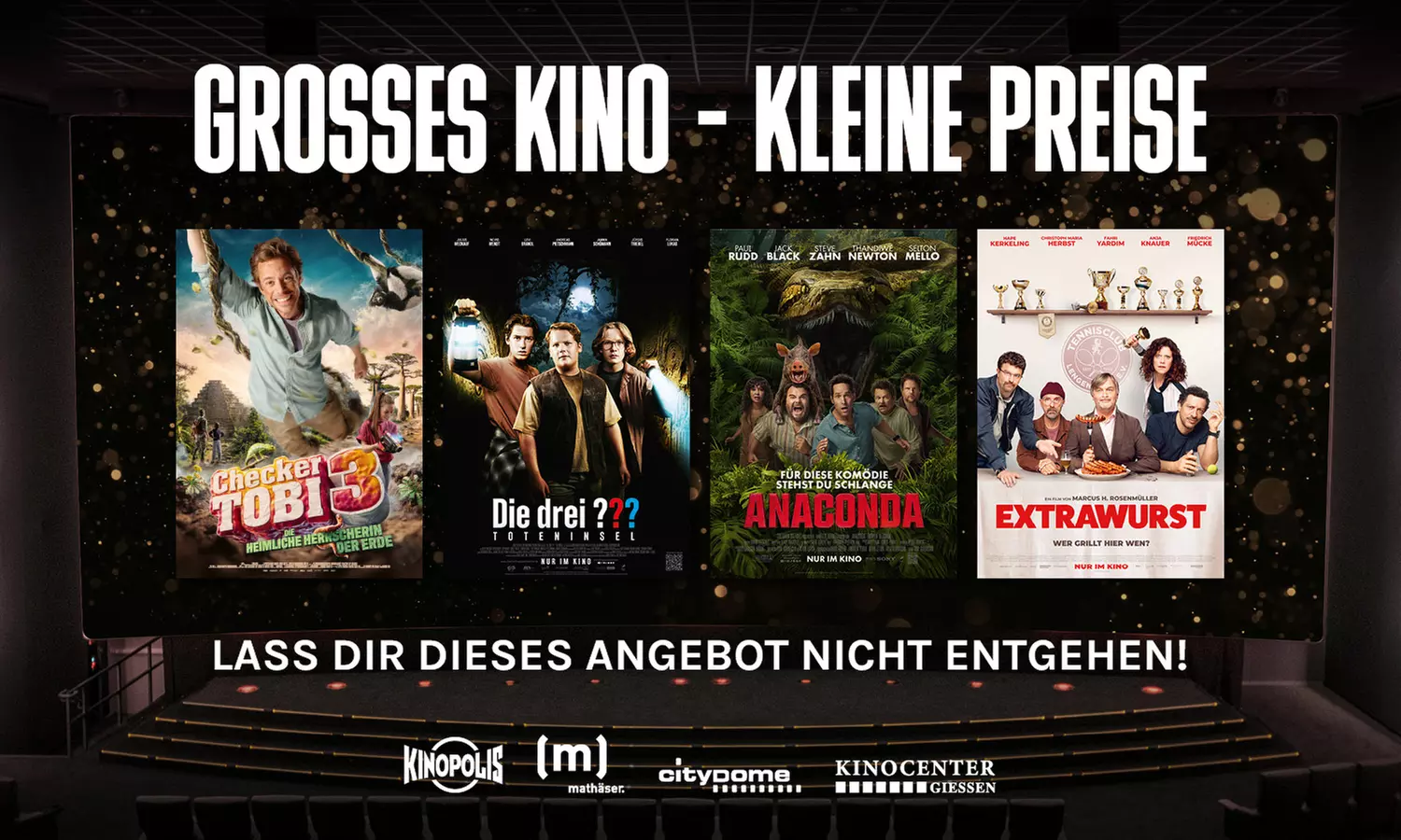 2 Kinotickets inkl. Popcorn, Nachos und Getränken
