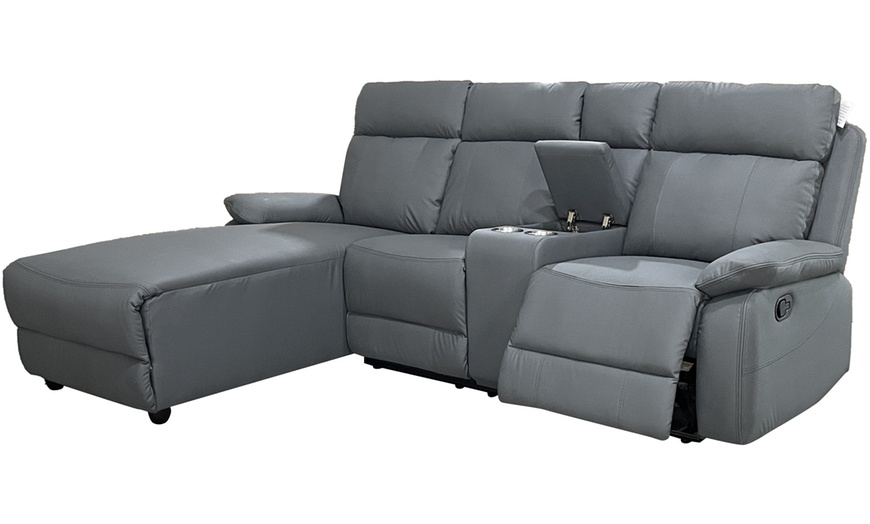 Image 12: DS Living Sorento 3 Seater Leather Corner Reclining Sofa
