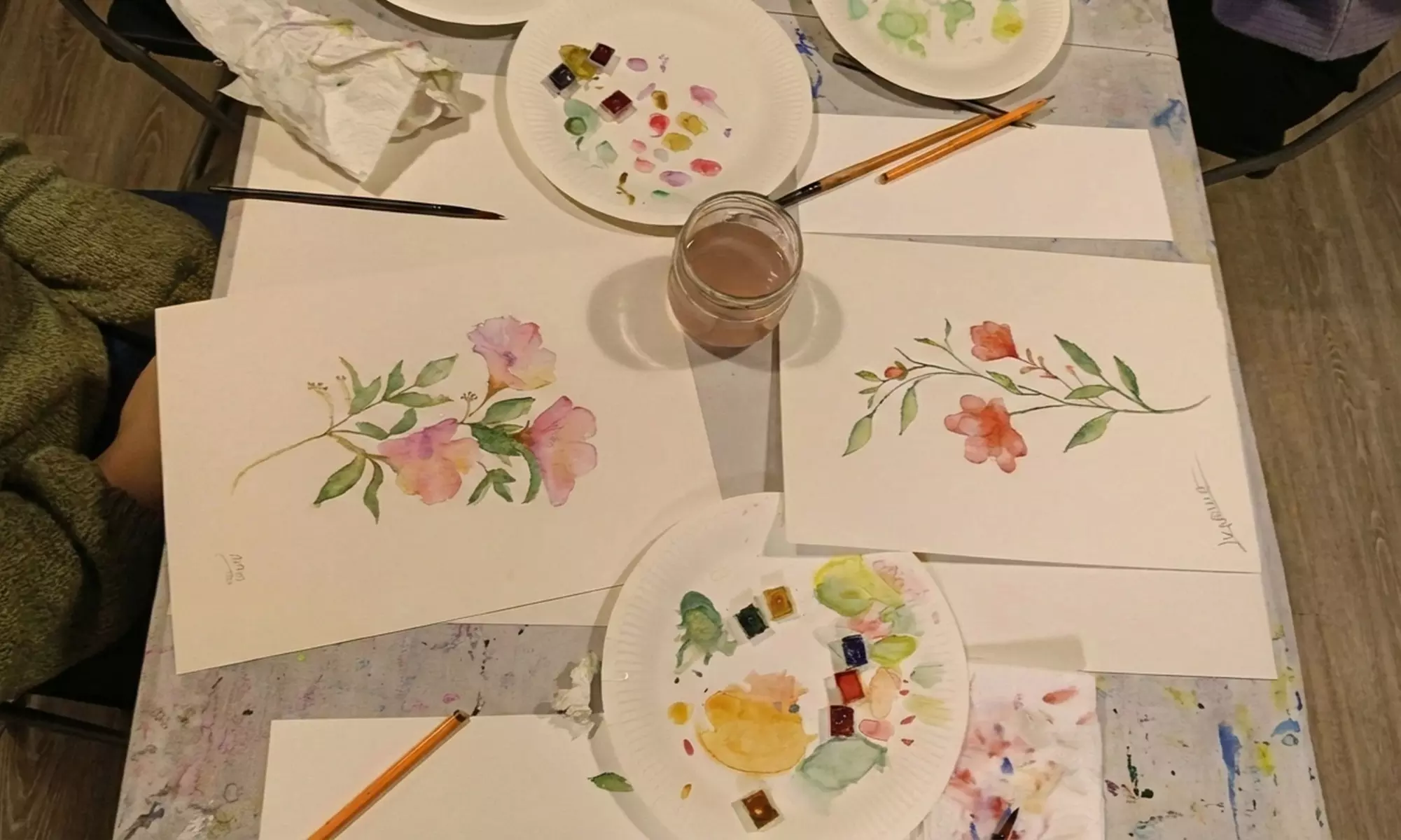 Taller de flores en acuarela para 1 o 2 personas