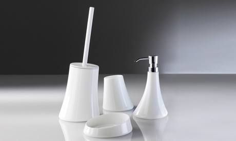 Set bagno 4 pezzi in resina Flou Gedy, disponibile in 2 colori