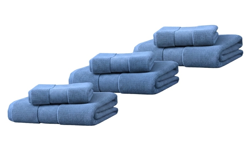 Image 5: Coppia di asciugamani e telo bagno in spugna 100% cotone di Pompea