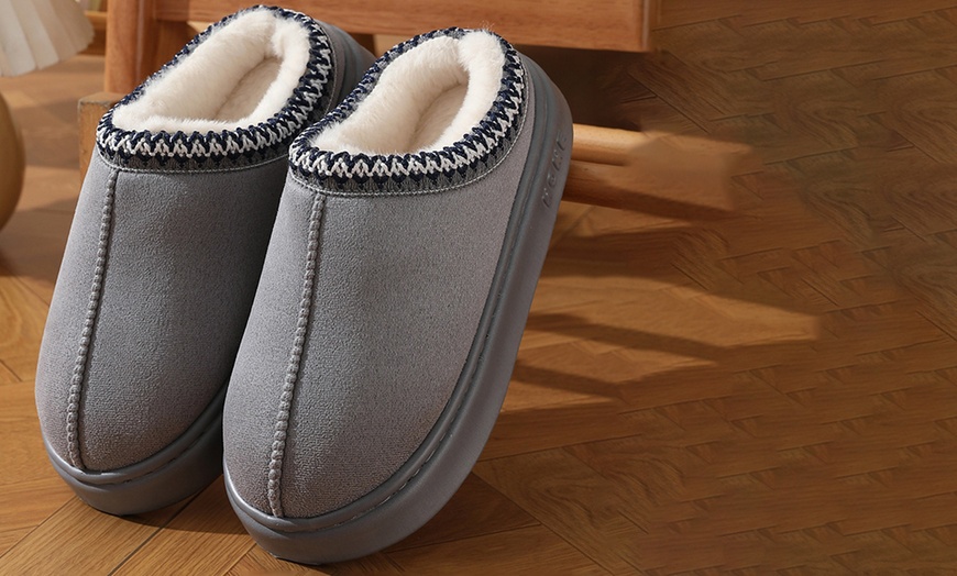 Image 4: Cosy Faux Fur Sheepskin Lined Mini Snug Slippers