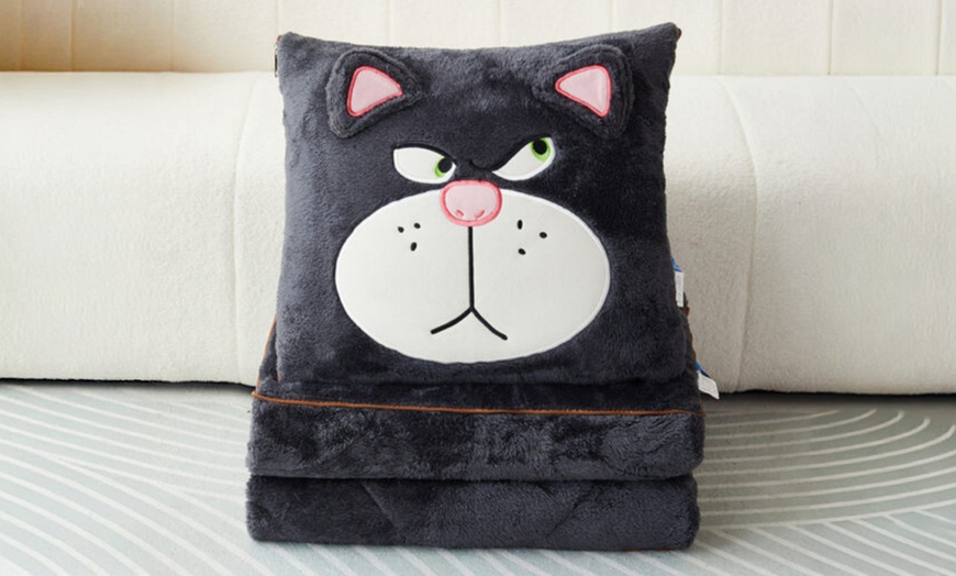 Image 6: Cartoon Pillow Quilt Dual Purpose Double Sided Napping 