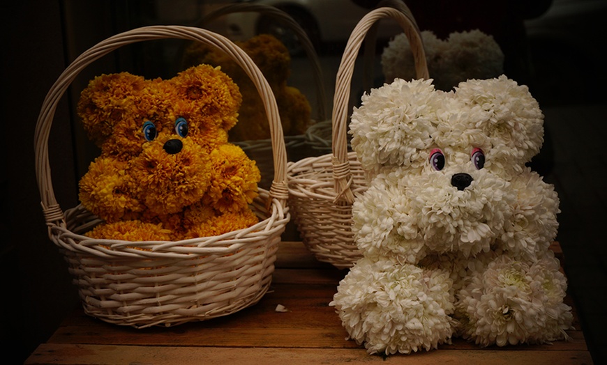 Image 5: Bear-Shaped Flower Arrangement