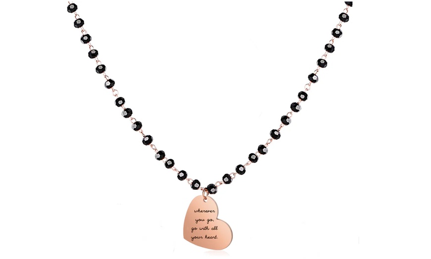 Image 3: Collana rosario con ciondoli e orecchini micro hoop