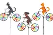 20" Animal Bike Wind Spinner Windmill Garden Funny Cat Dog Whirligig Pinwheel - Second Medium