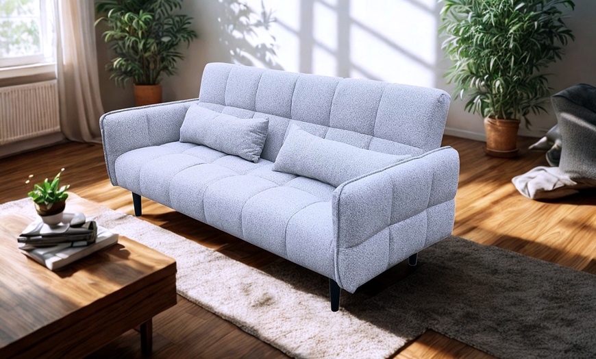 Image 10: DS Living Bello 2 Seater Sofa Bed in Grey or Silver