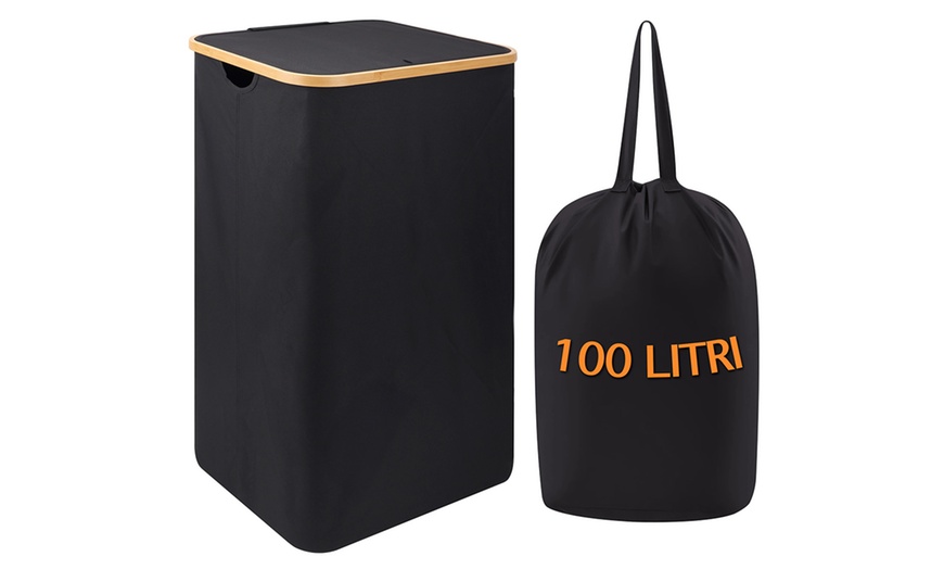 Image 8: Cesto para la colada con bolsa interior y diseño plegable