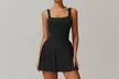 Women Tennis Dress with Built in Shorts and Bra Pleated Seamless Athletic Dress - Second Medium