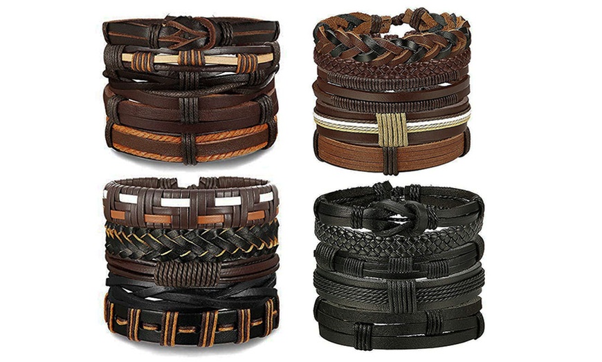 Image 1: 10-Piece Men's Braided Bracelet