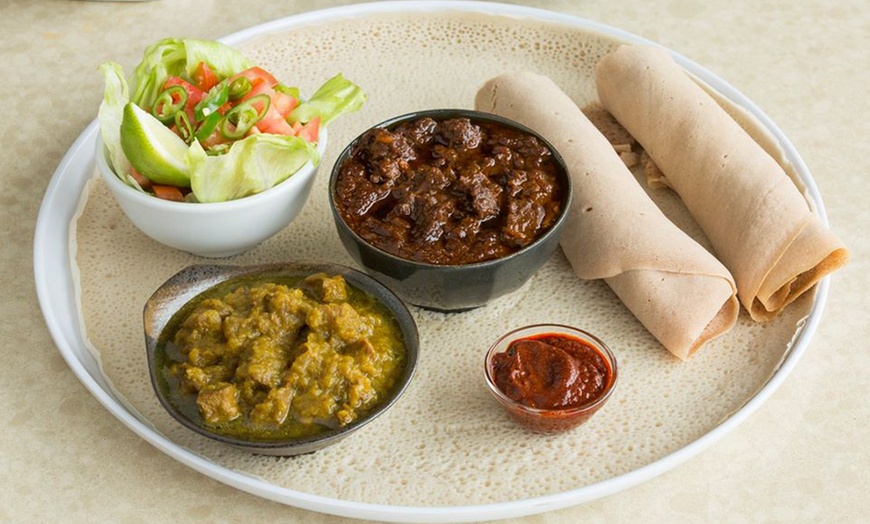 Image 1: Ethiopian Platter + Drinks for 2