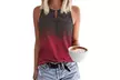 Women Keyhole V Neck Sleeveless Summer Casual Floral Shirt - Second Medium