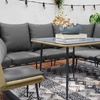 Image 3: Outsunny Six-Piece Steel Garden Sofa Set with Tempered Glass Table