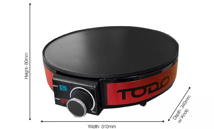 Image 4: TODO 1400W Electric Crepe Maker Pancake Skillet Griddle