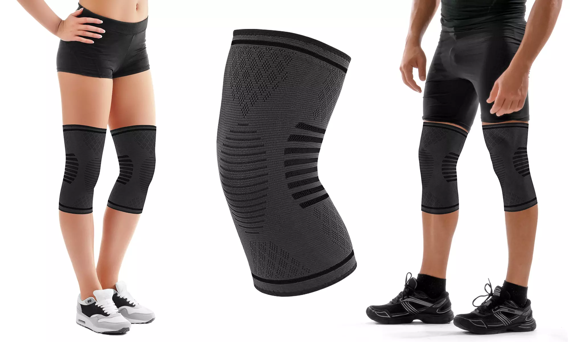 DCF Knee Compression Targeted Sleeve with Gel Grip (1-Pair)