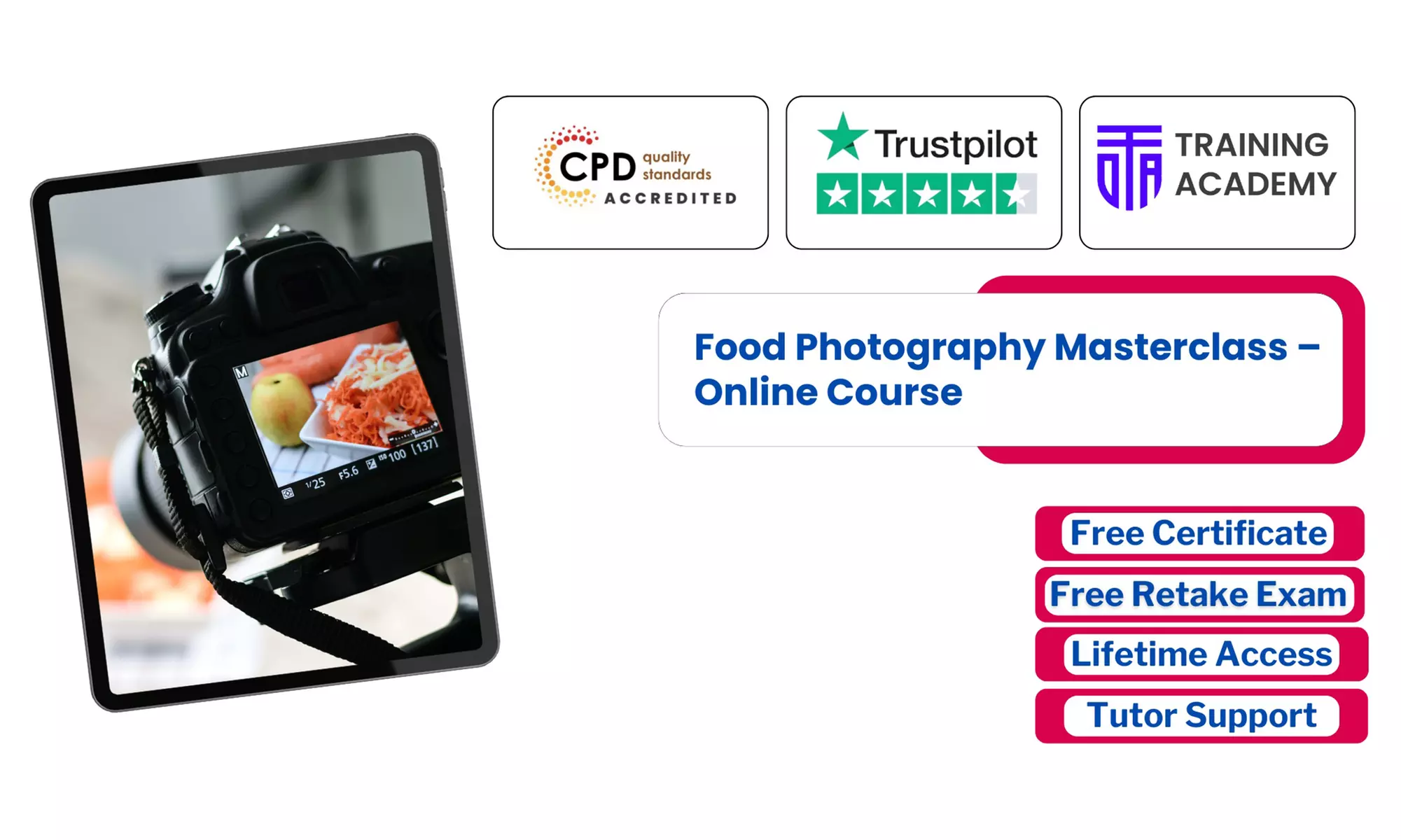Food Photography Masterclass – Online Course or Lifetime Membership to 2000+ Courses ( Up to 50% Off ) - Primary Image