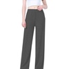 Image 8: Wide Leg Rib Knit Casual Bottoms