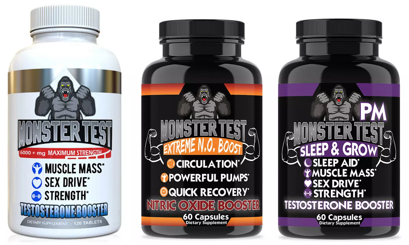 Monster Test Testosterone Booster, Nitric Oxide Boost, PM Sleep Aid Combo - Primary Image