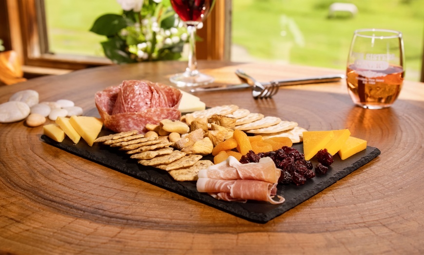 Image 2: Regular Tasting Flight + Charcuterie or Cheese Board for One or Two
